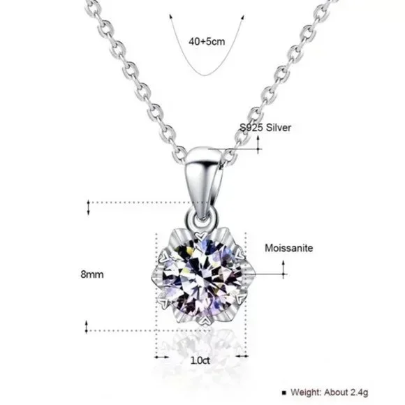 Certified 1ct. t.w. Moissanite Diamond Snowflake Necklace NEW B - Picture 7 of 11